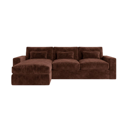 Tribeca Rust Velvet Medium Left Hand Facing Chaise End Sofa Sofa