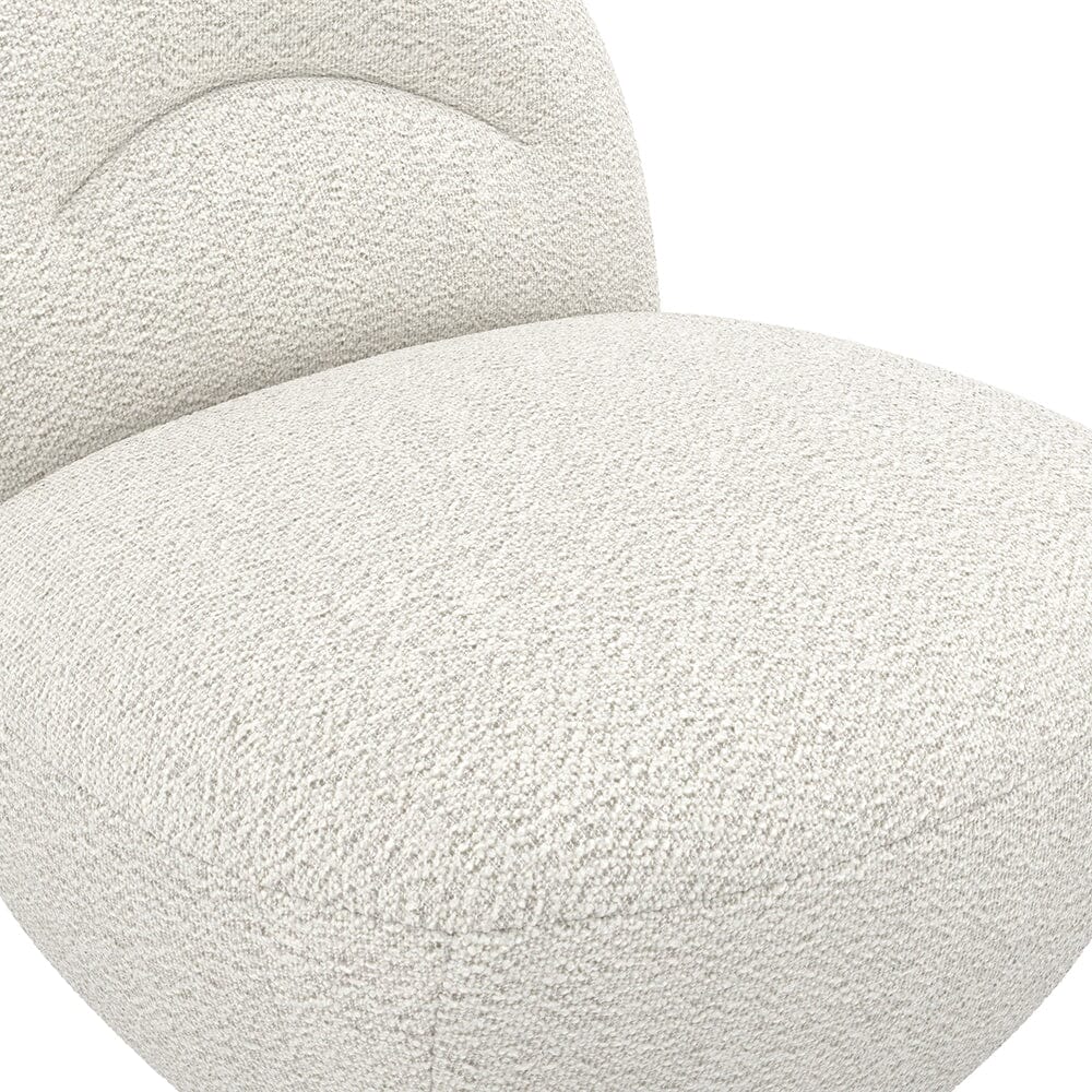 Tula Cream Upholstered Boucle Accent Chair with Gold Base Furniture