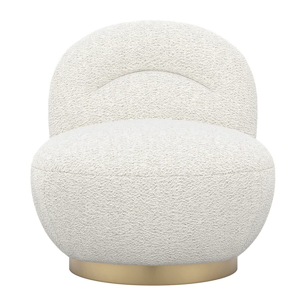 Tula Cream Upholstered Boucle Accent Chair with Gold Base Furniture