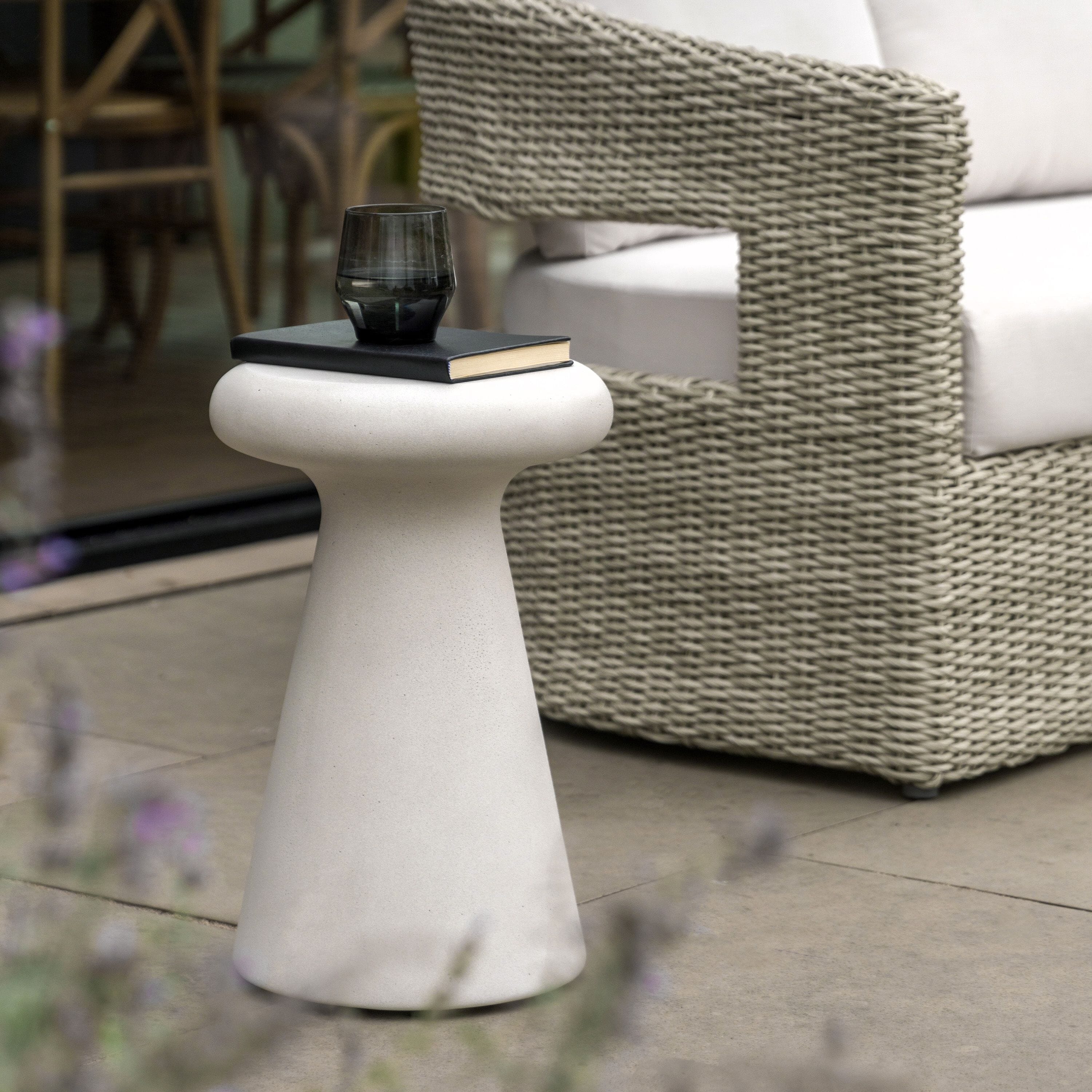 Tuscany Stone Indoor/Outdoor Round Side Table Furniture