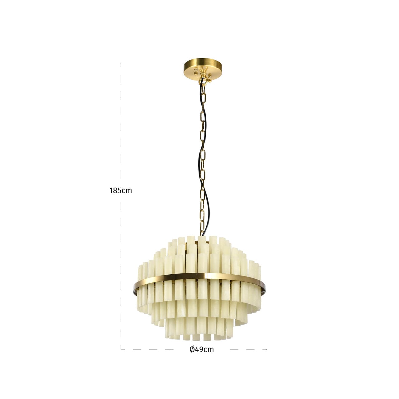 Valette Cream & Brass Statement Chandelier Lighting