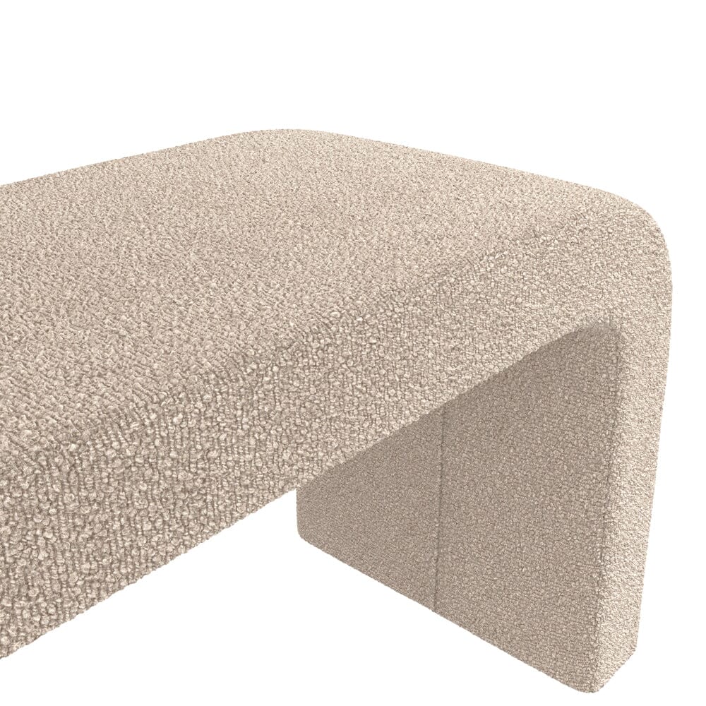 Valiona Cream Boucle Curved Bench Furniture