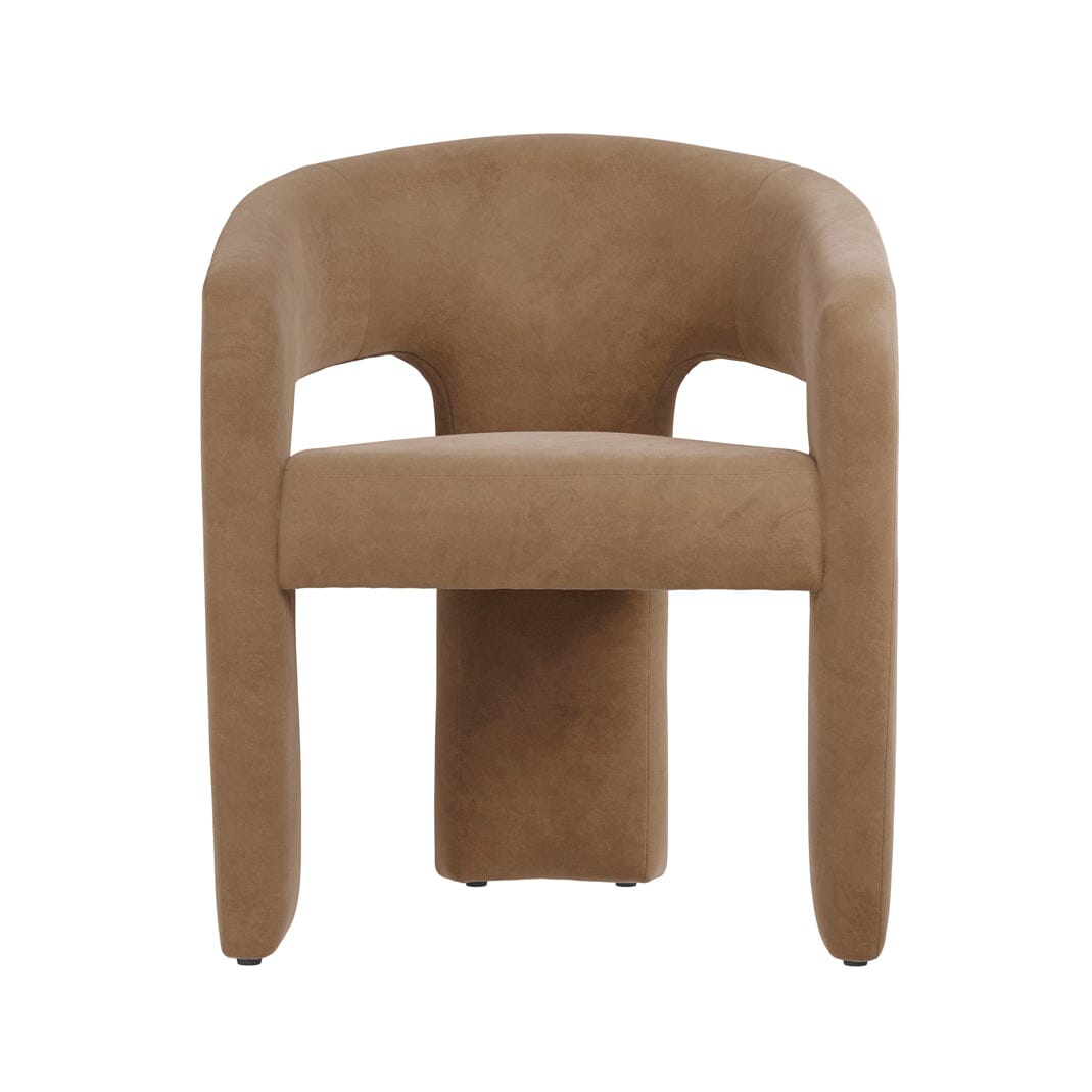 Valross Curved Back Taupe Velvet Accent Chair Furniture