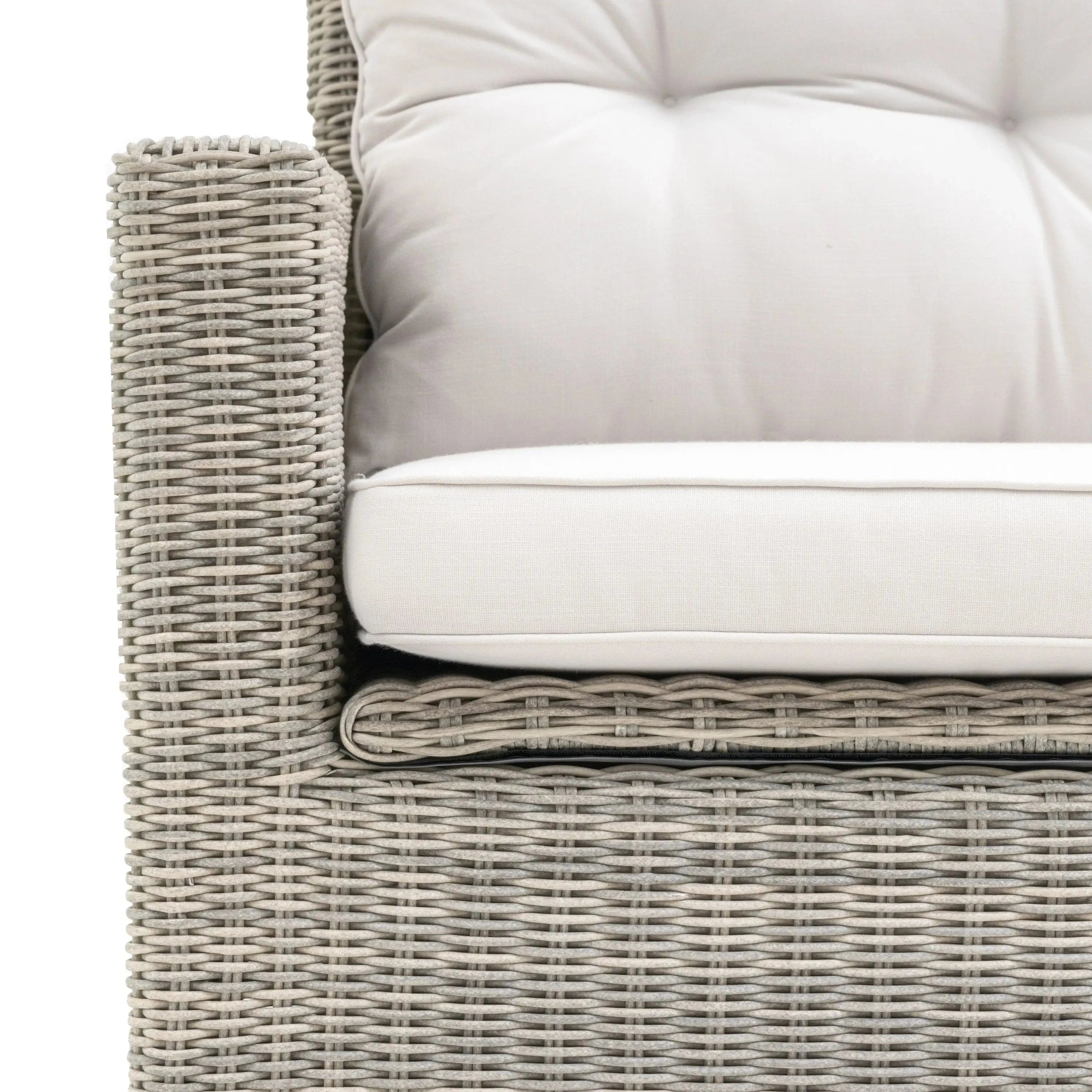 Vazzano Cream & Rattan 2 Seater Outdoor Storage Sofa Outdoor