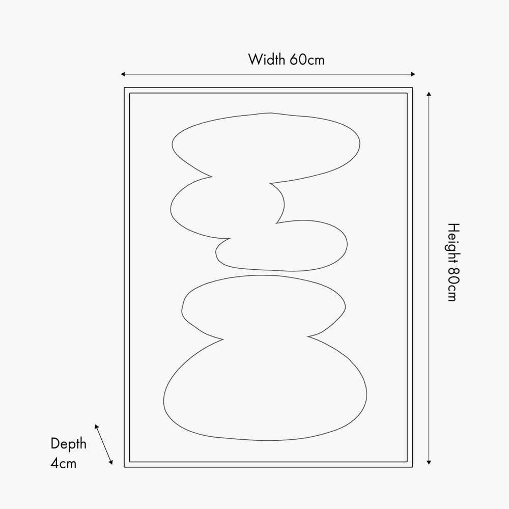 Velvyn Black & Natural Stone Design Canvas Wall Art Accessories