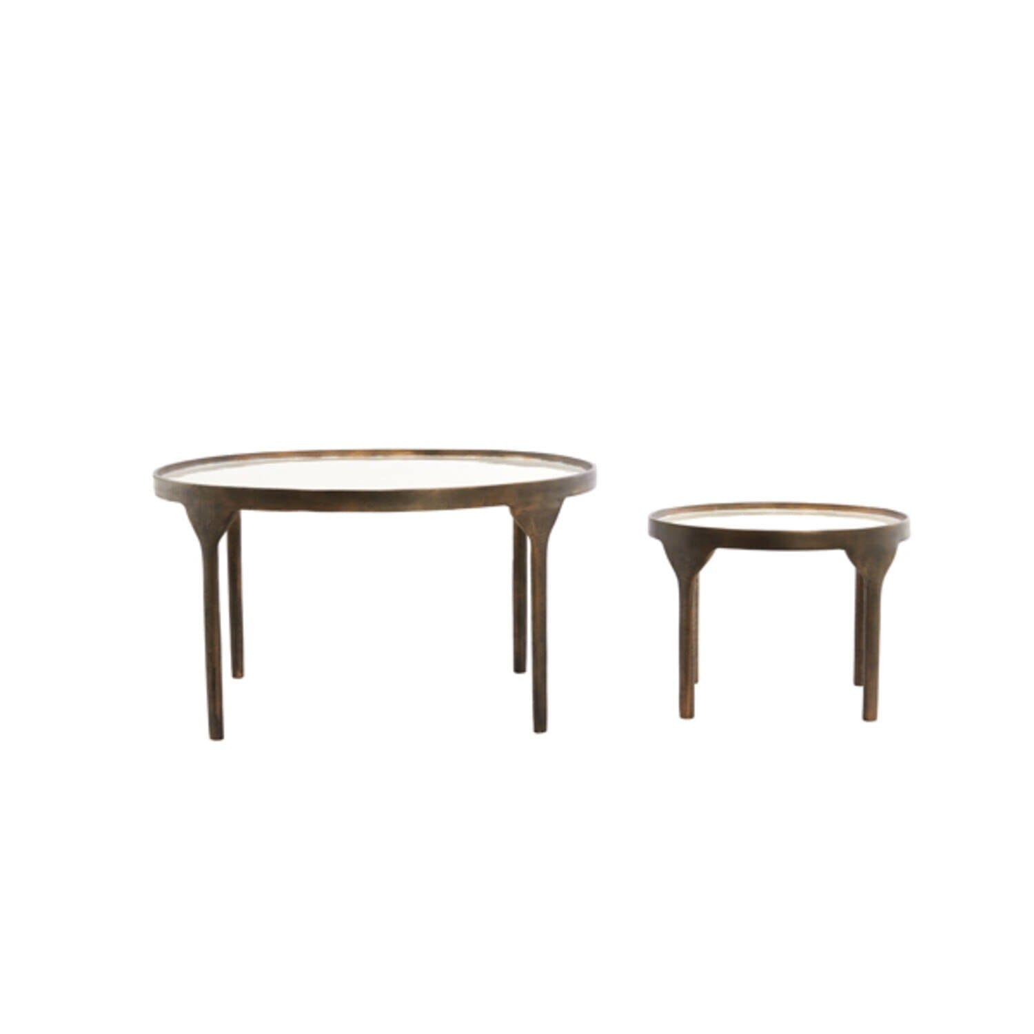 Venice Bronze Coffee Tables with Glass Top- Set of 2 Furniture