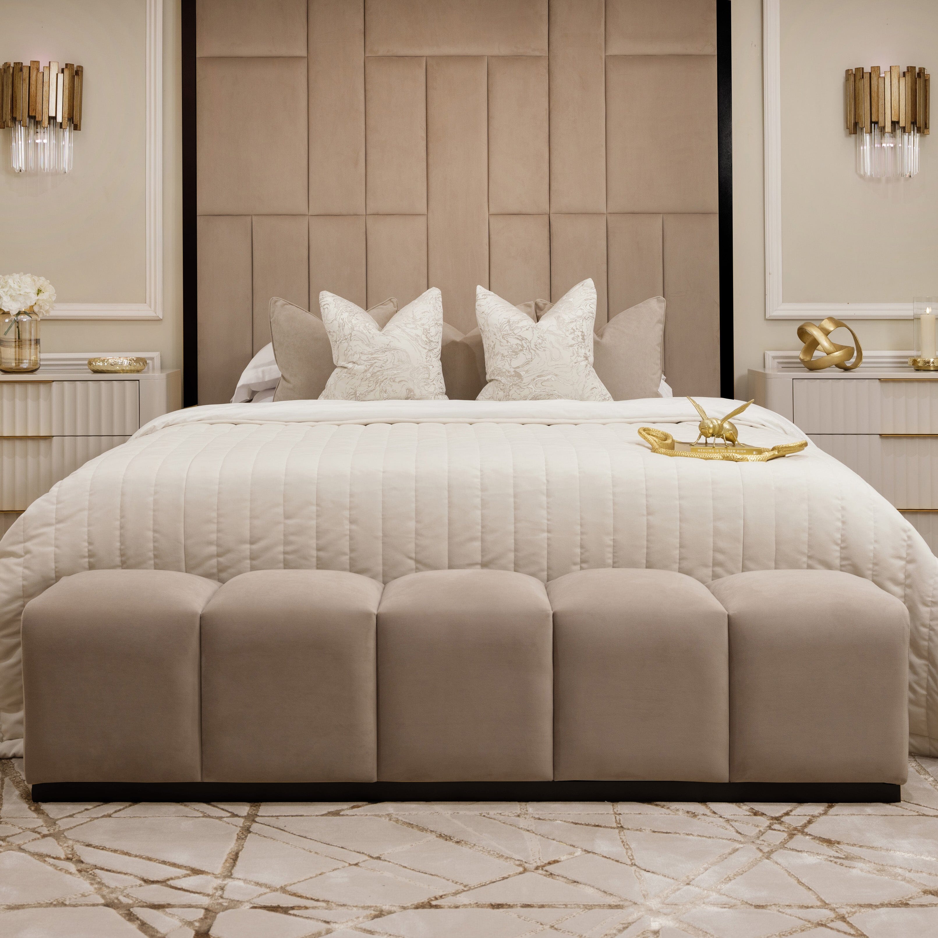 Venus Mink Premium Upholstered Bench
