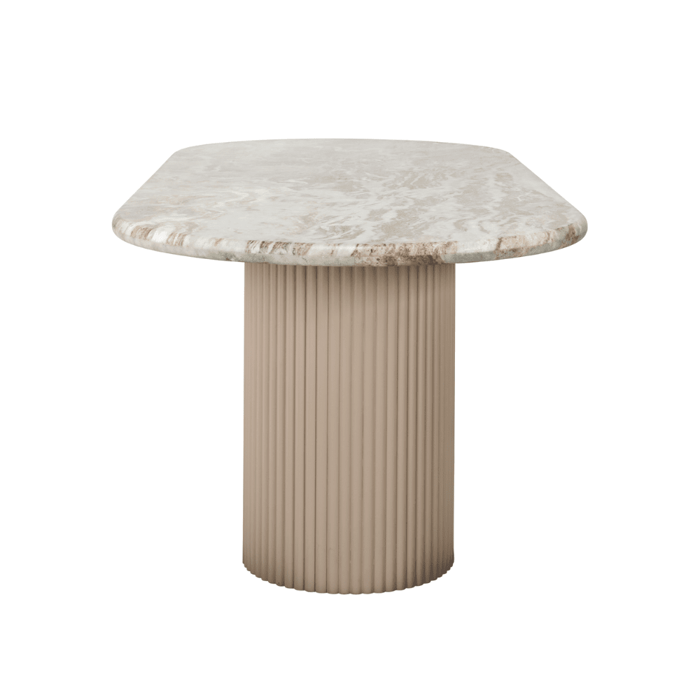 Verinne Luxury Large Oval Marble Top Dining Table Furniture