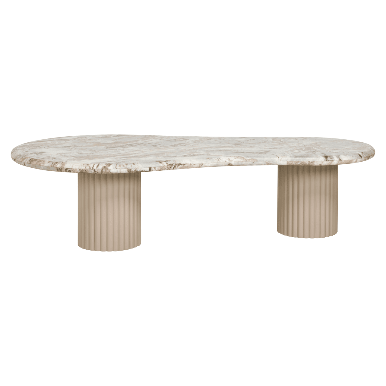 Verinne Pebble Shaped Marble Top Coffee Table Furniture