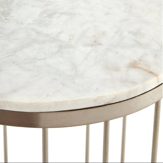 Vexa Champagne Side Table with Marble Top Furniture