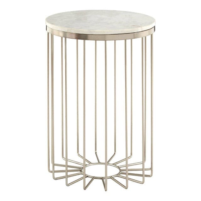 Vexa Champagne Side Table with Marble Top Furniture