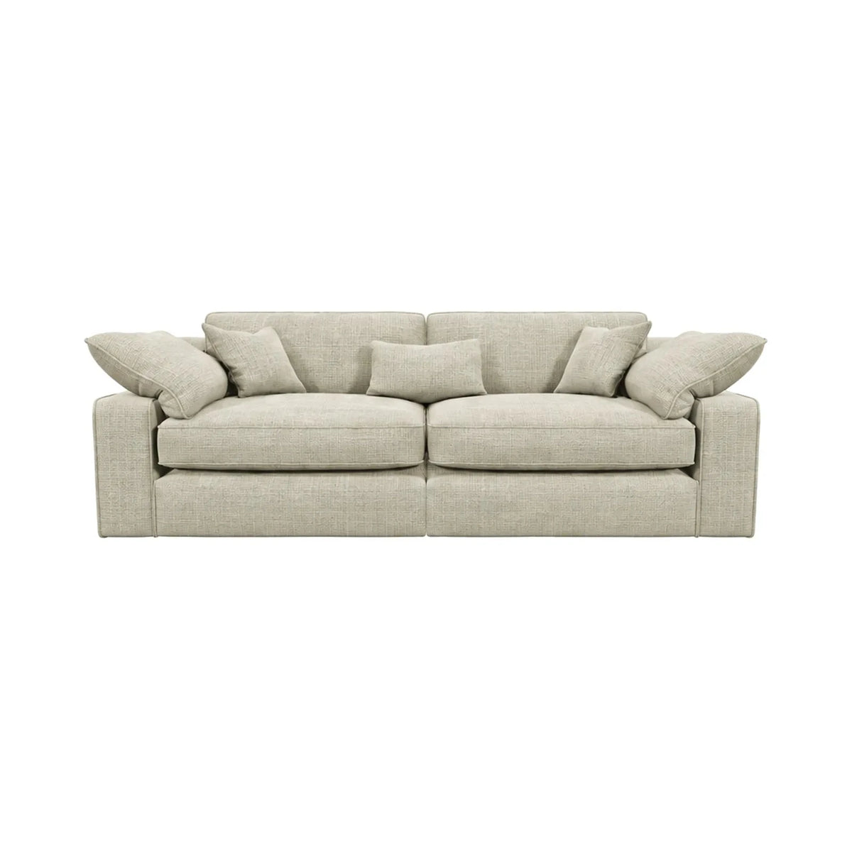 Victoria Beige Textured 4 Seater Sofa Sofa