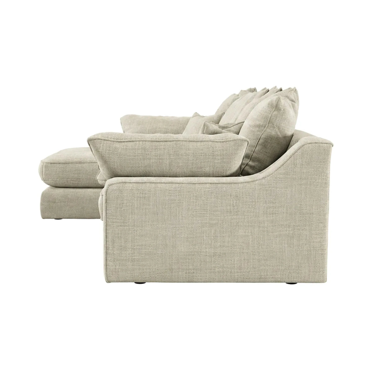 Victoria Beige Textured Large Chaise End Sofa - Left Hand Facing Sofa