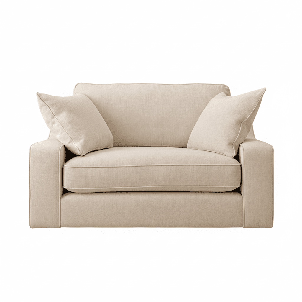 Victoria Beige Textured Love Seat Sofa