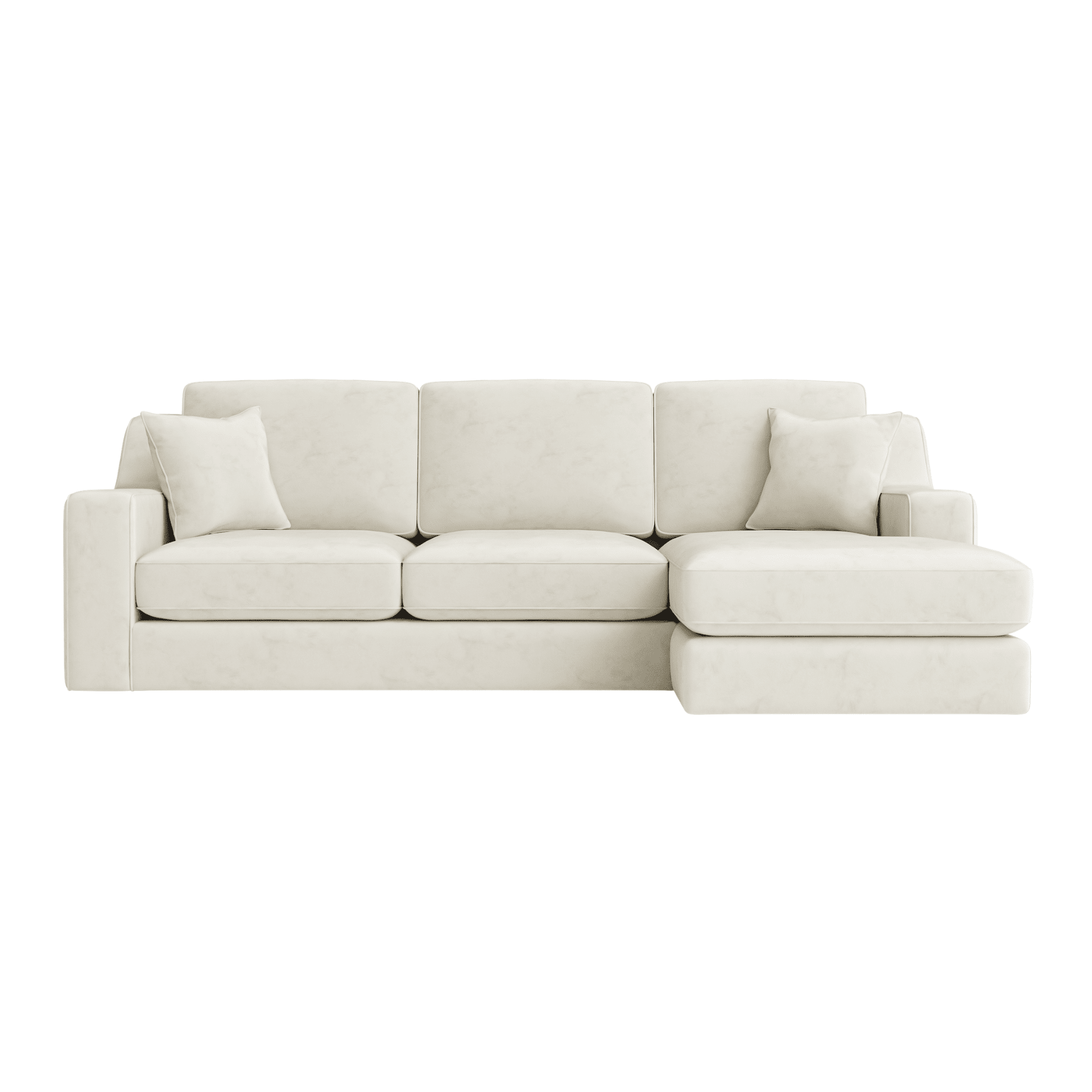 Victoria Cream Velvet Medium Right Hand Facing Chaise End Sofa Sofa