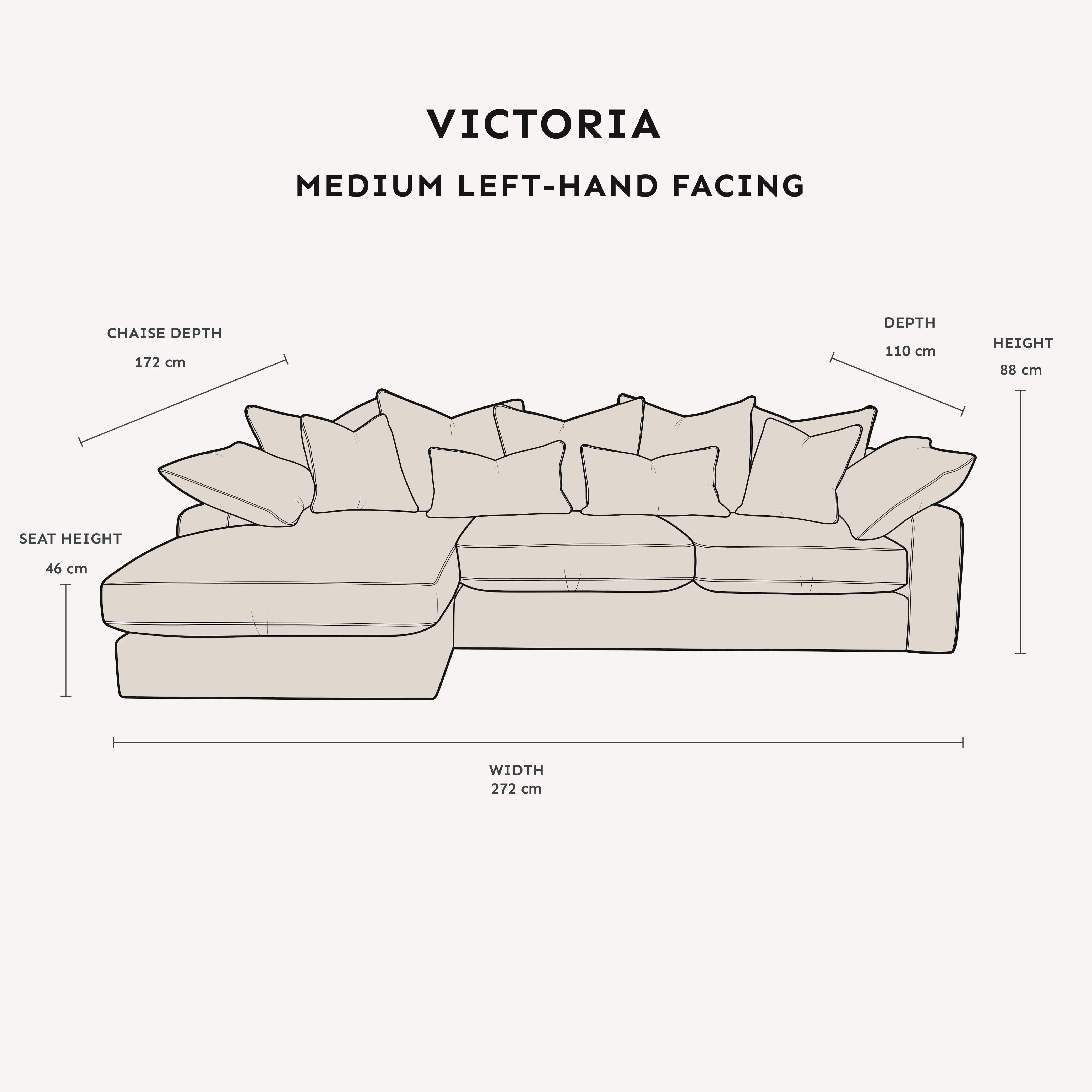Victoria Cream Velvet Pillow Back Sofa Range MTO Sofa