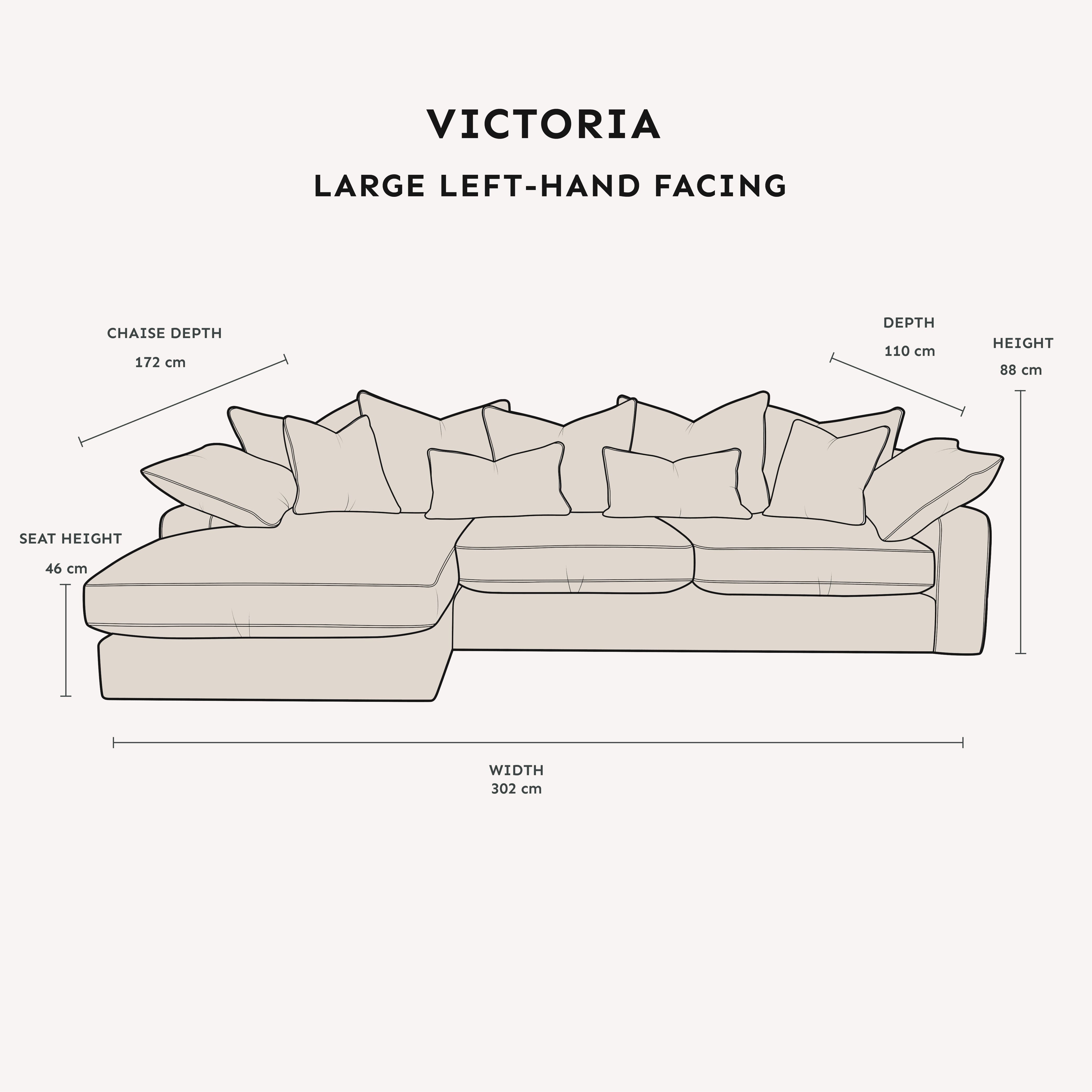Victoria Cream Velvet Pillow Back Sofa Range MTO Sofa