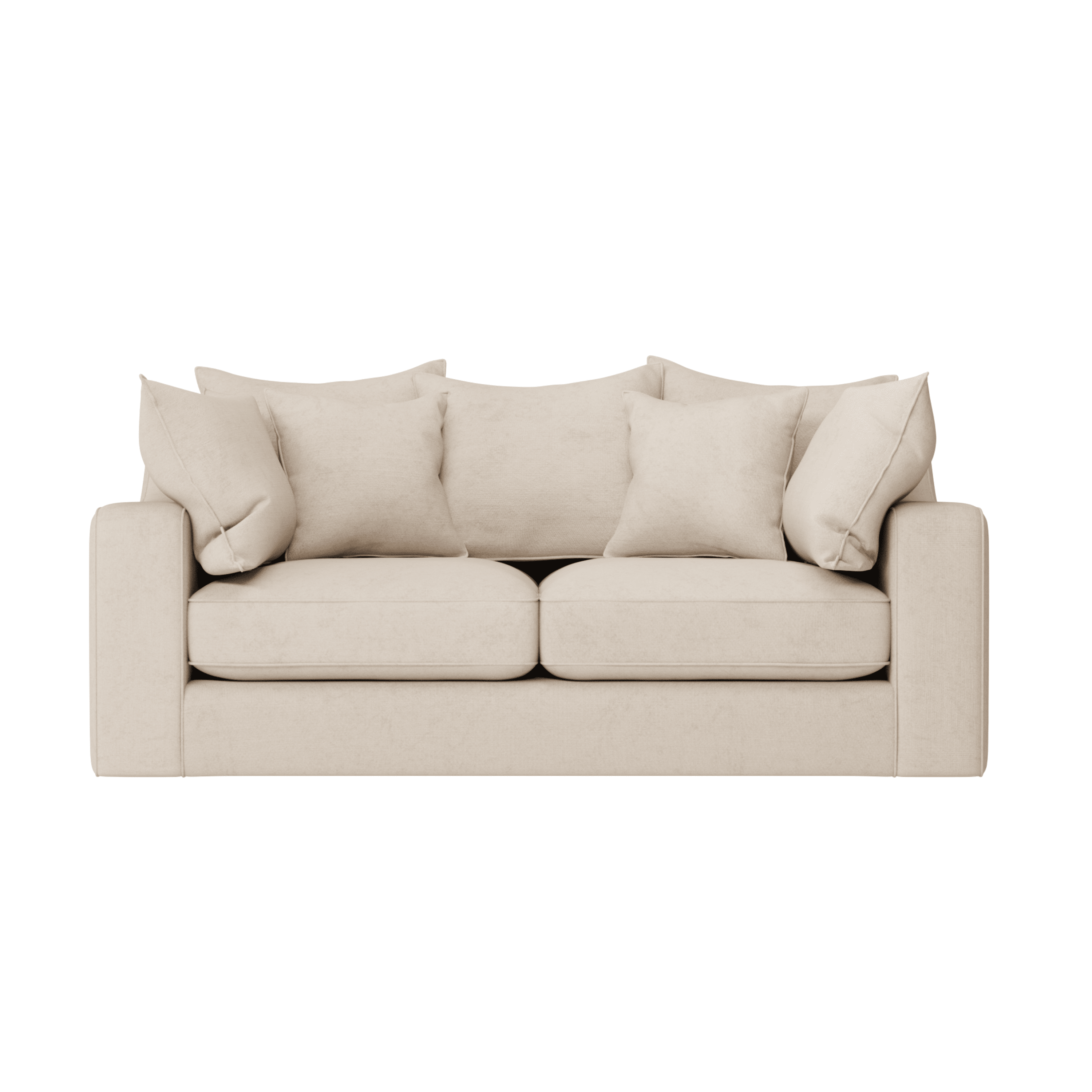 Victoria Luxury Beige Textured Sofa Range Sofa 3 Seater Sofa Pillow Back