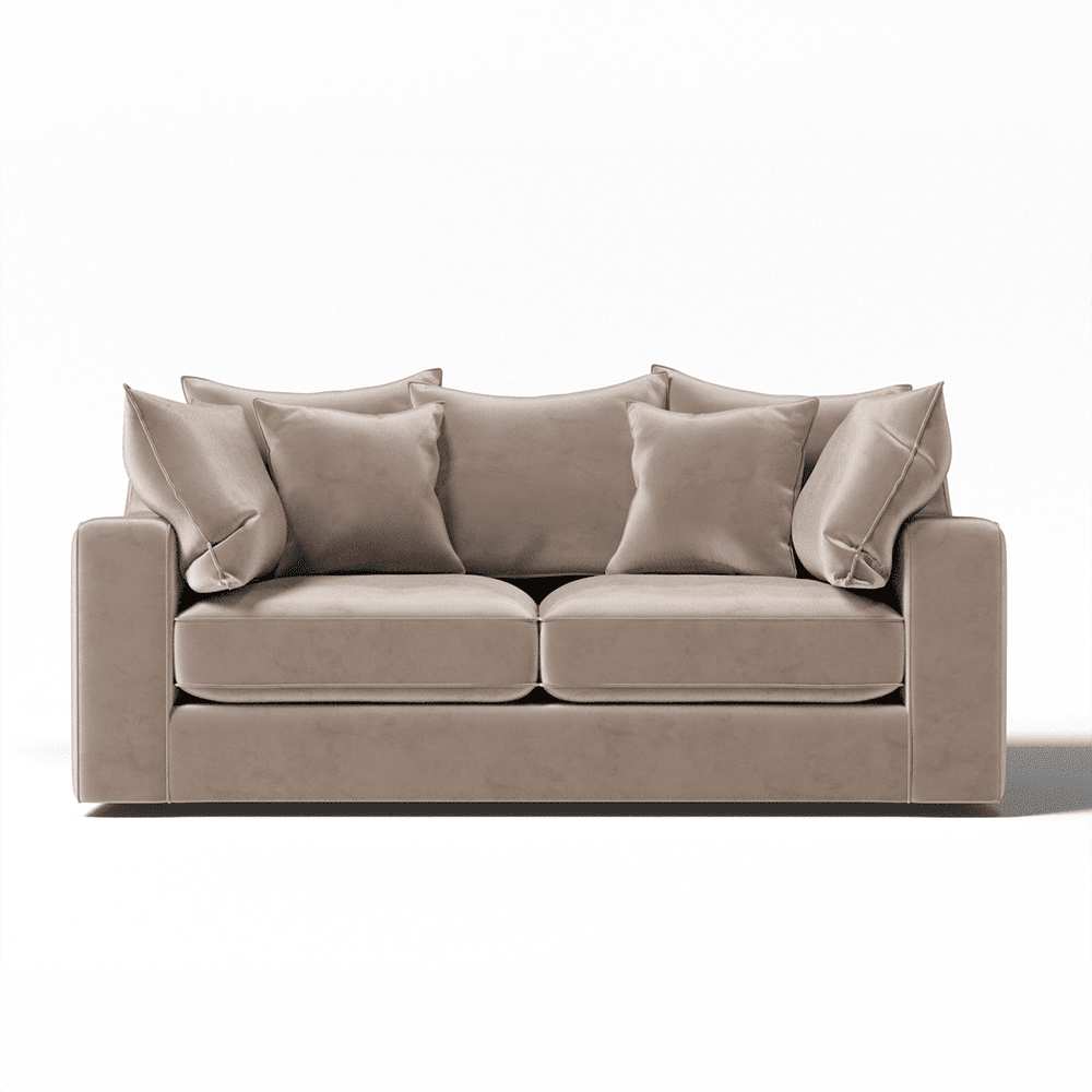 Victoria Mink Velvet 3 Seater Pillow Back Sofa MTO Sofa