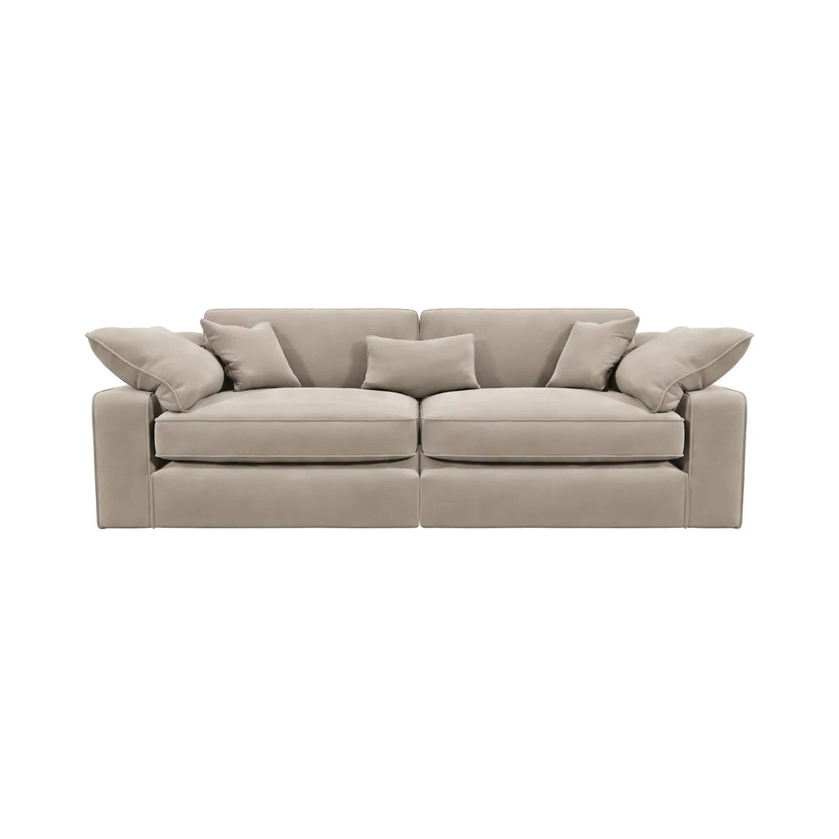 Victoria Mink Velvet 4 Seater Sofa Sofa Standard Back