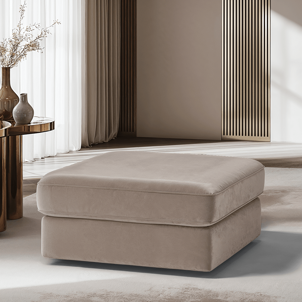 Victoria Mink Velvet Footstool MTO Sofa