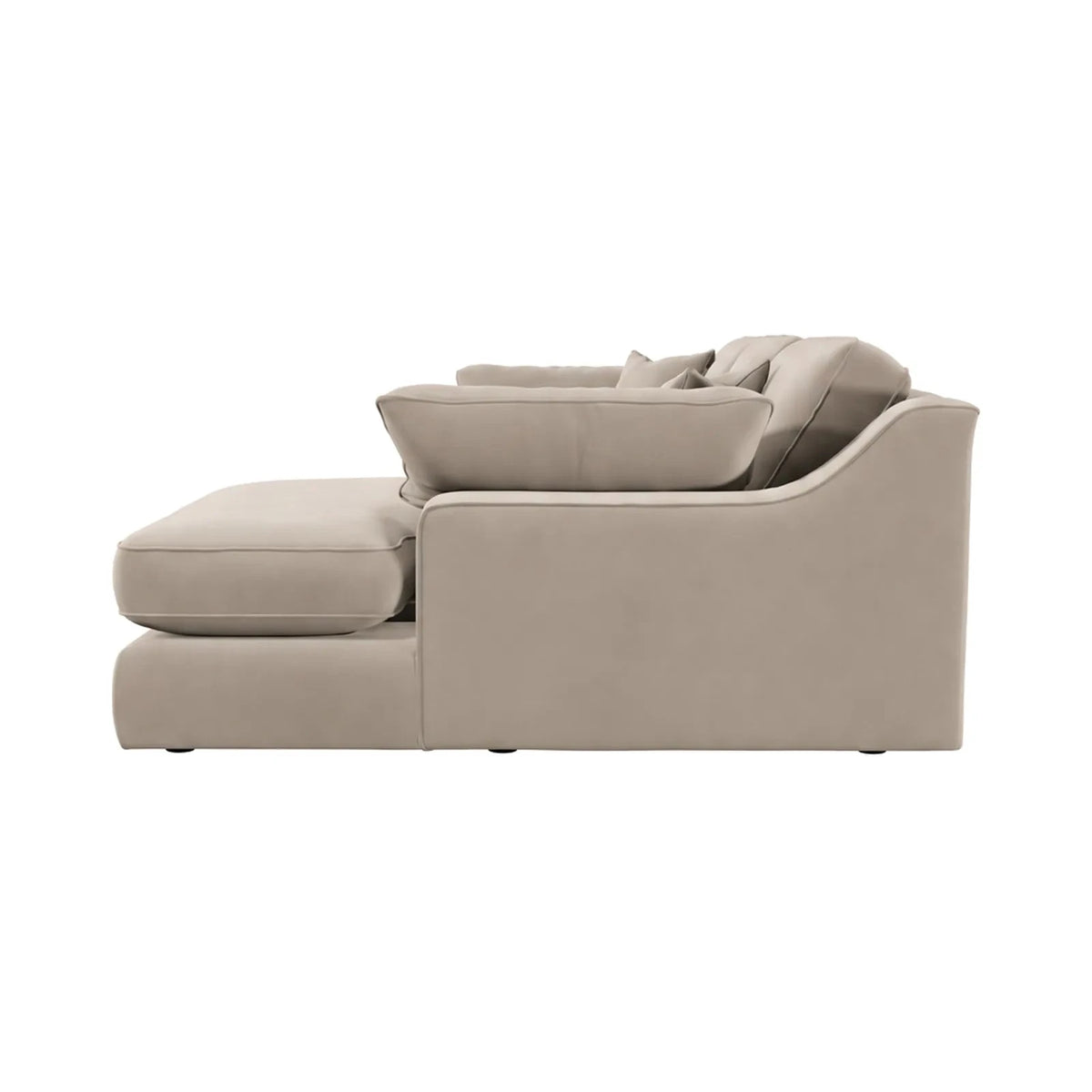 Victoria Mink Velvet Medium Chaise End Sofa - Right Hand Facing Sofa