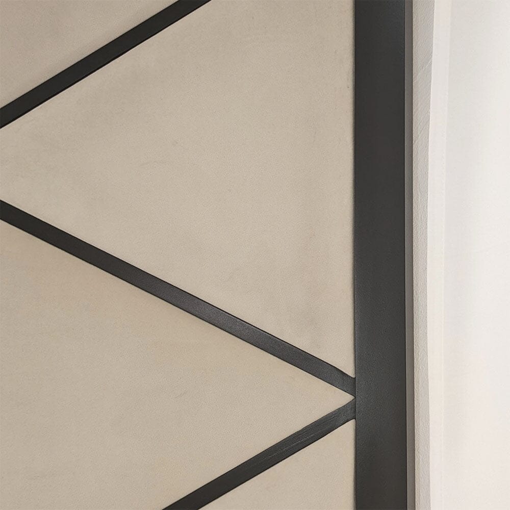 Vienna Cream & Black Premium Geometric Headboard Beds and Headboards