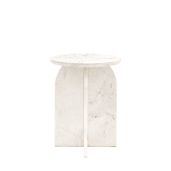 Vieste White Marble Side Table Furniture