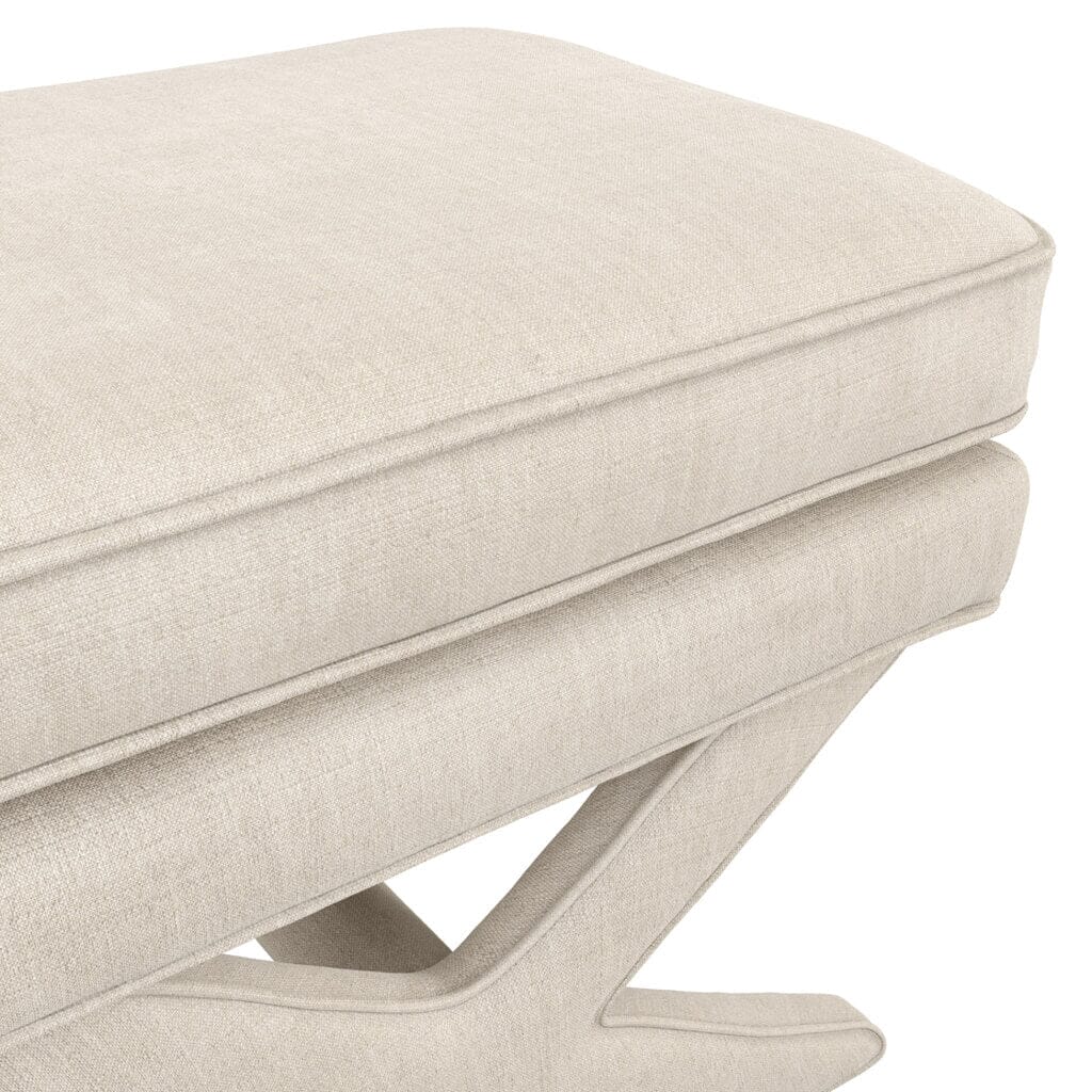 Vinesa Stone Linen Blend Cross Foot Stool Furniture