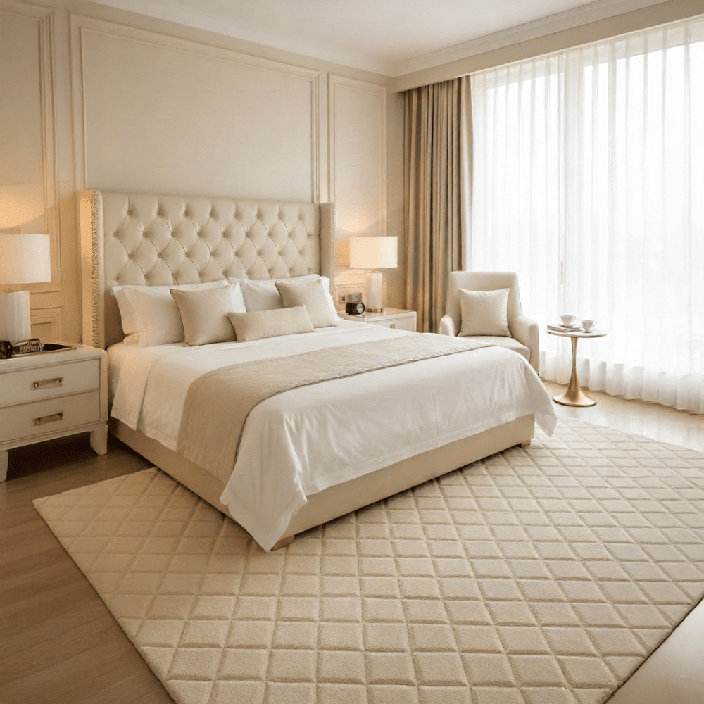 Virelle Beige Quilted Rug