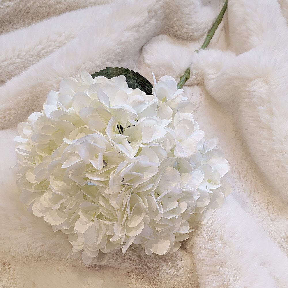 White Giant Pom Pom Hydrangea Single Stem Flower Accessories