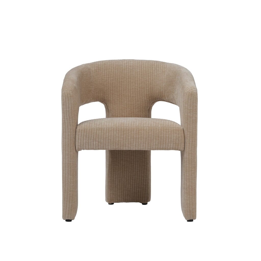 Winona Almond Cord Rounded Back Dining Chair Furniture
