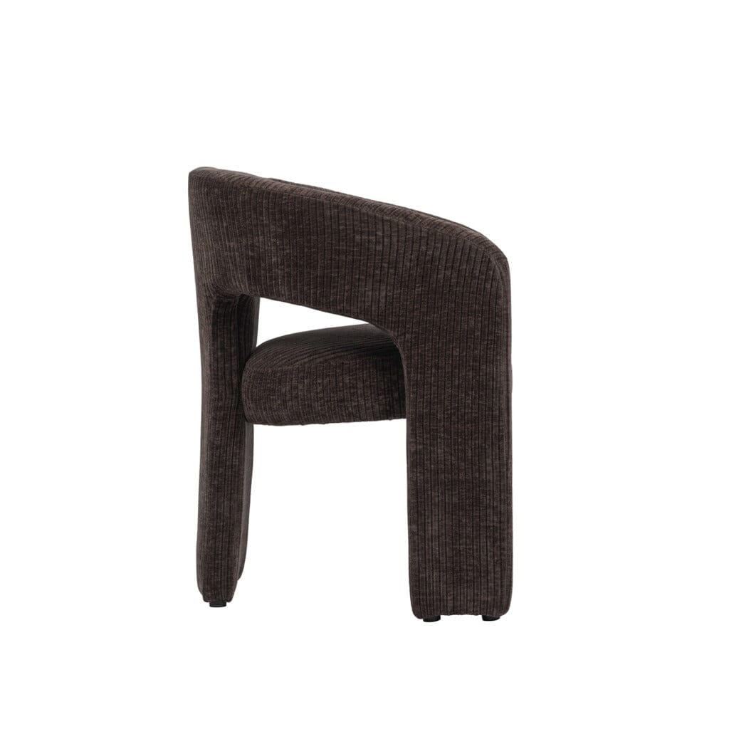Winona Chocolate Brown Cord Rounded Back Dining Chair Furniture