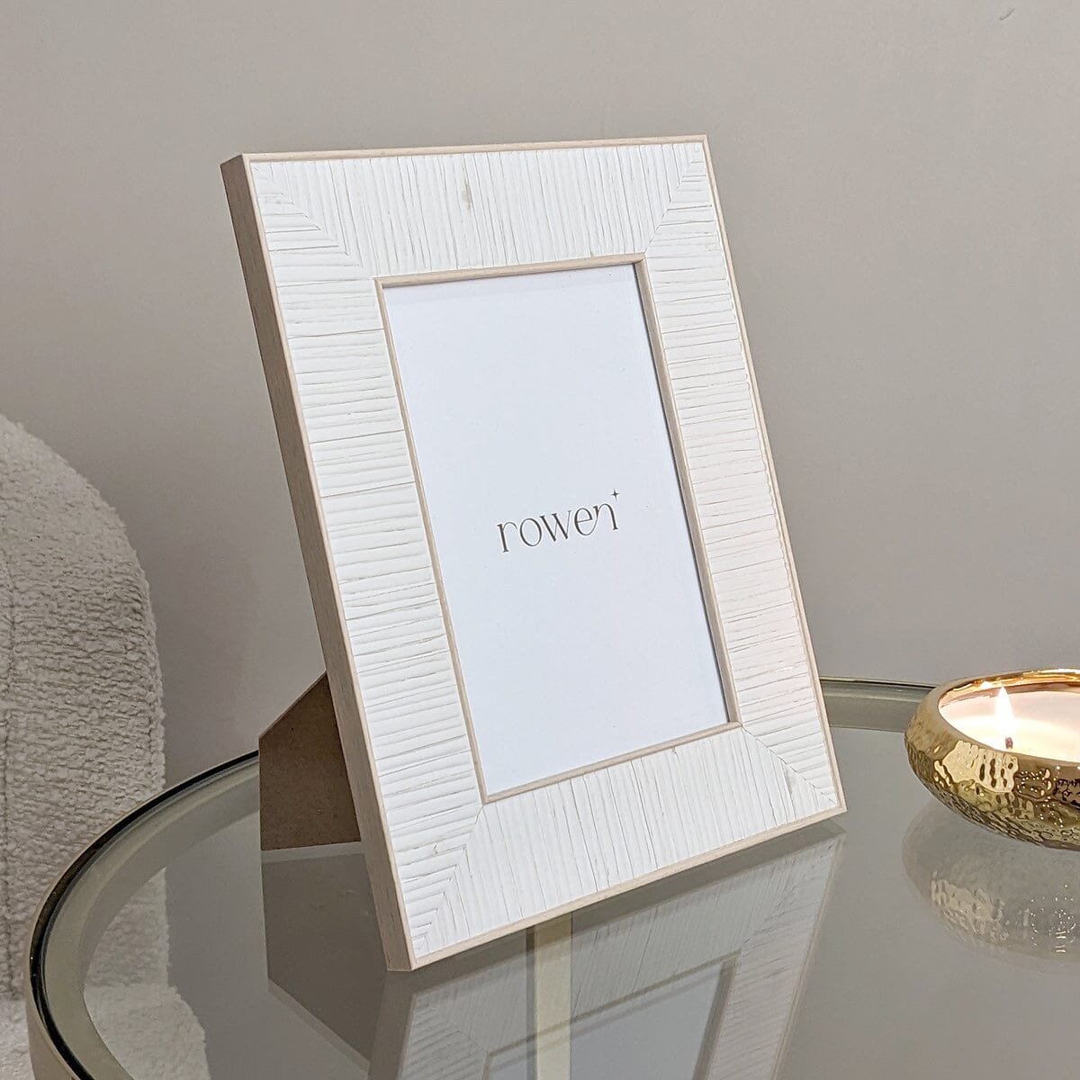 Zelda Rattan Effect Cream Photo Frame - 5x7" Accessories