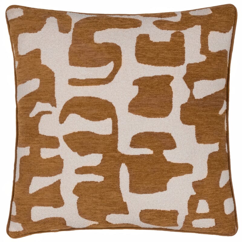 Zella Rust & Cream Jacquard Boucle Cushion - 50x50cm Textiles