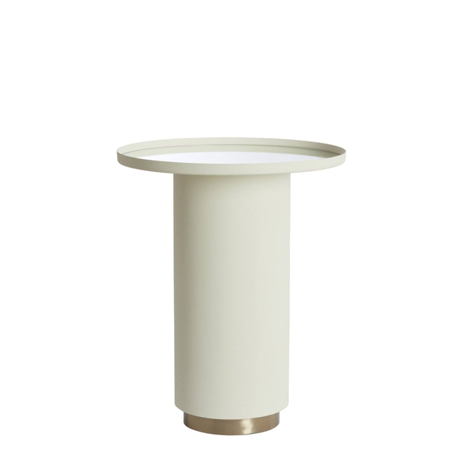Zena Cream & Light Gold Round Side Table Furniture