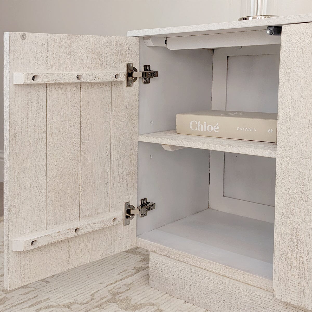 Zenica Luxury Whitewash 4 Door Sideboard Furniture