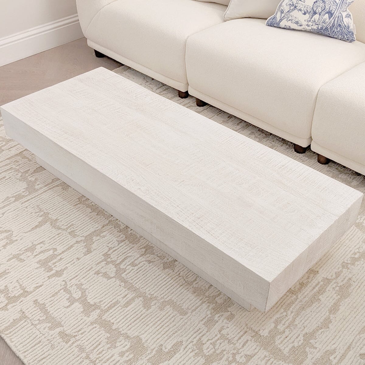 Zenica Luxury Whitewash Coffee Table Furniture