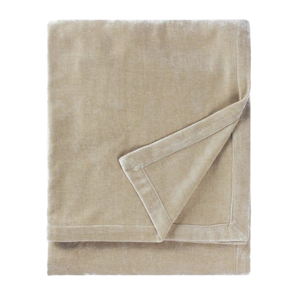 Zephyr Cream Heavy Chenille Velvet Throw Textiles