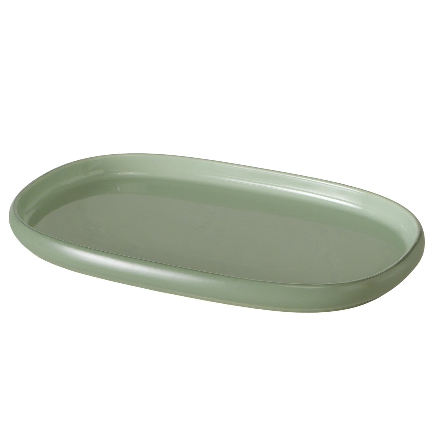Zest Green Oval Ceramic Decorative Tray Accessories