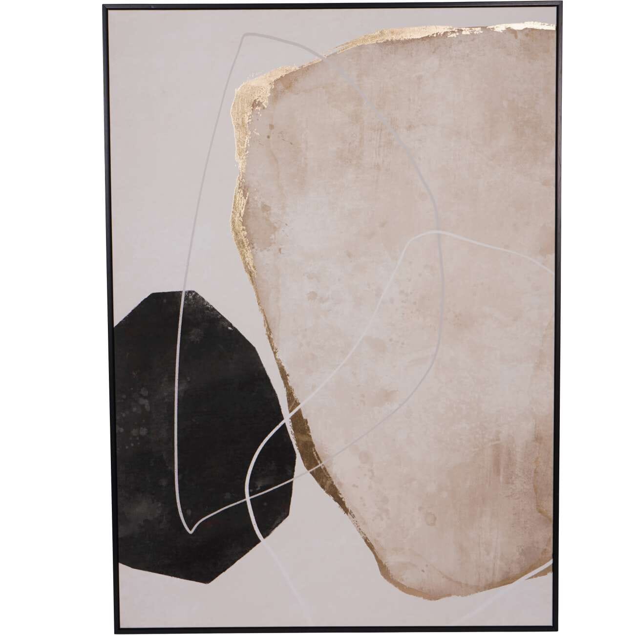 Zola Large Framed Neutral & Black Canvas Wall Art Accessories