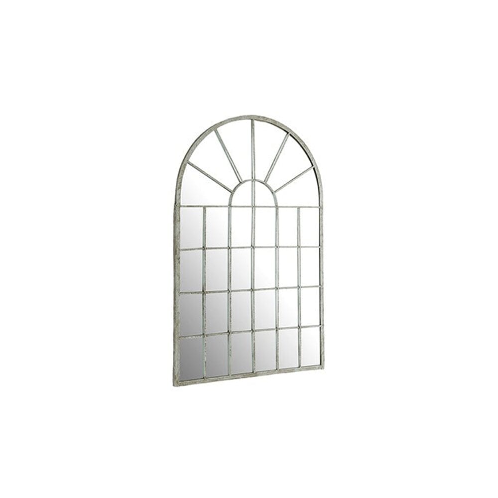 Zola Outdoor White Rustic Arched Window Mirror Accessories