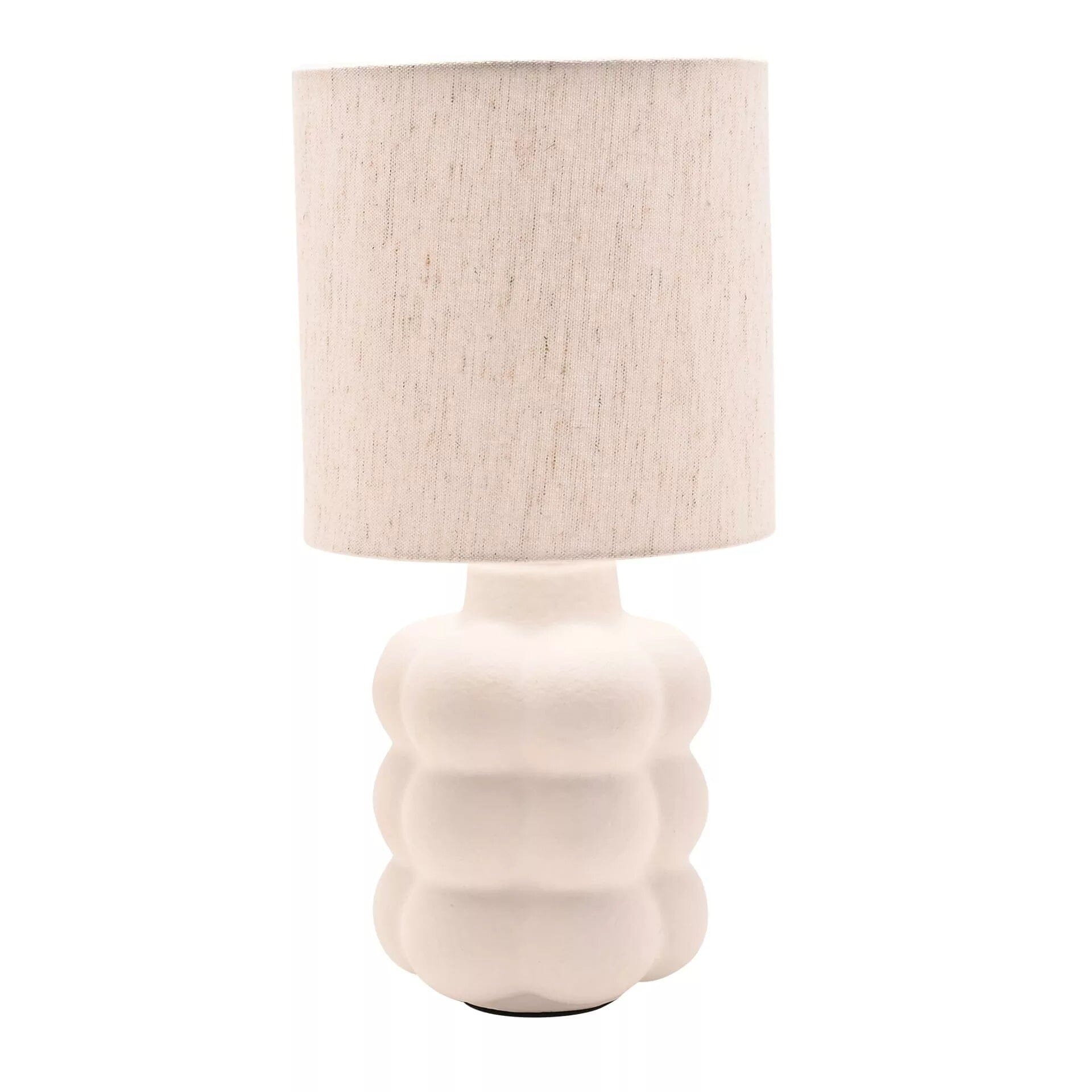 Zora Cream Ceramic Bobble Table Lamp Lighting