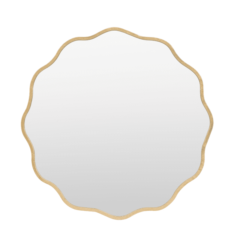 Zosia Antique Gold Wavy Edge Round Wall Mirror Accessories