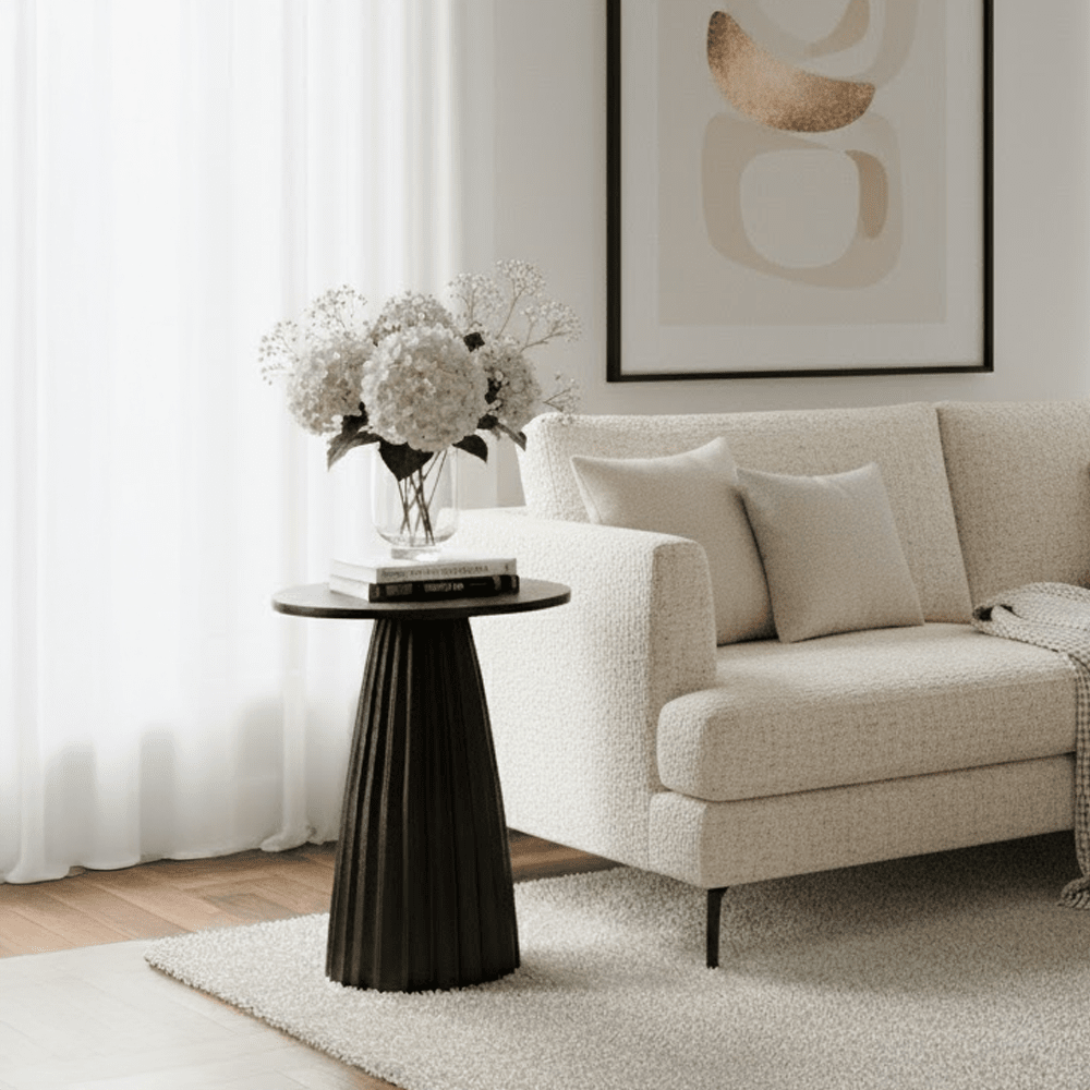 Zuzana Dark Brown Round Side Table Furniture