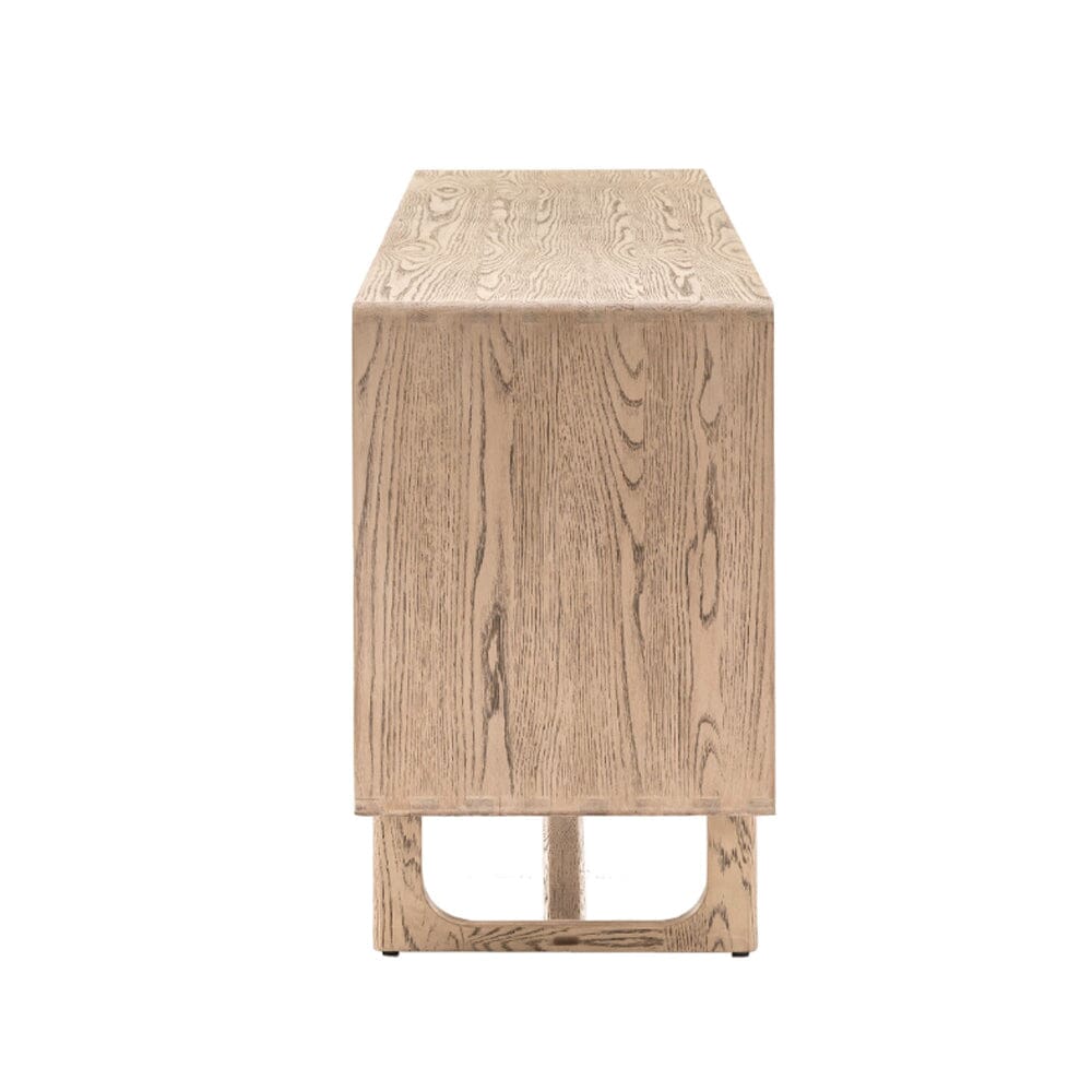 Zyra Smoked Oak Wooden 4 Door Sideboard Furniture