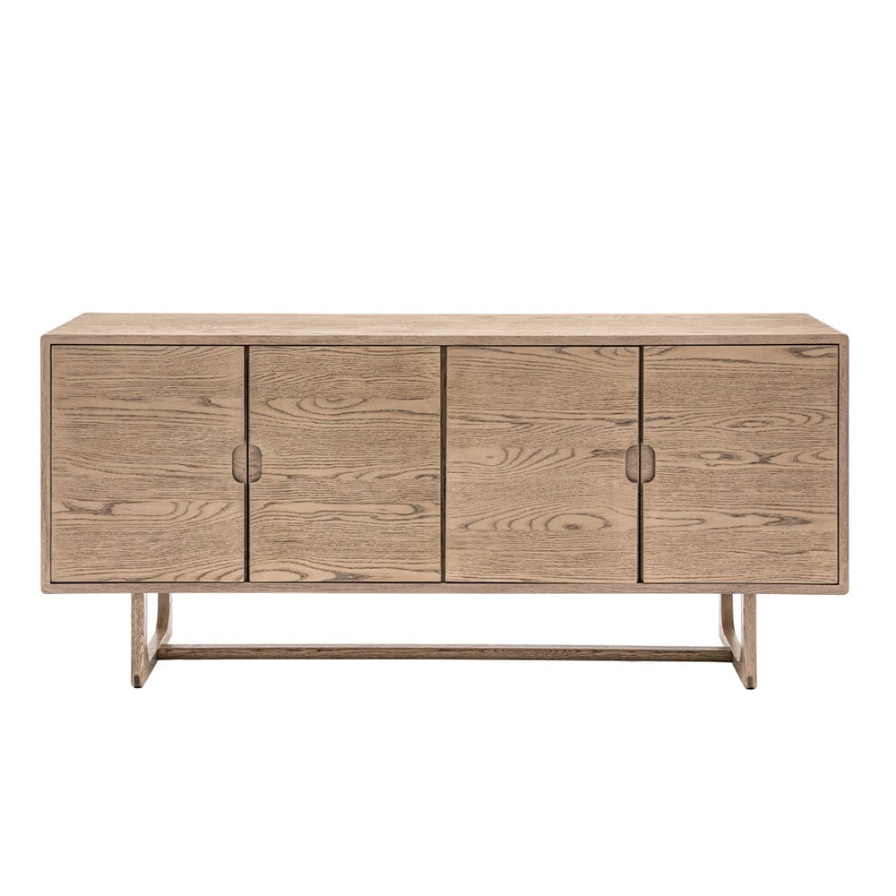 Zyra Smoked Oak Wooden 4 Door Sideboard Furniture