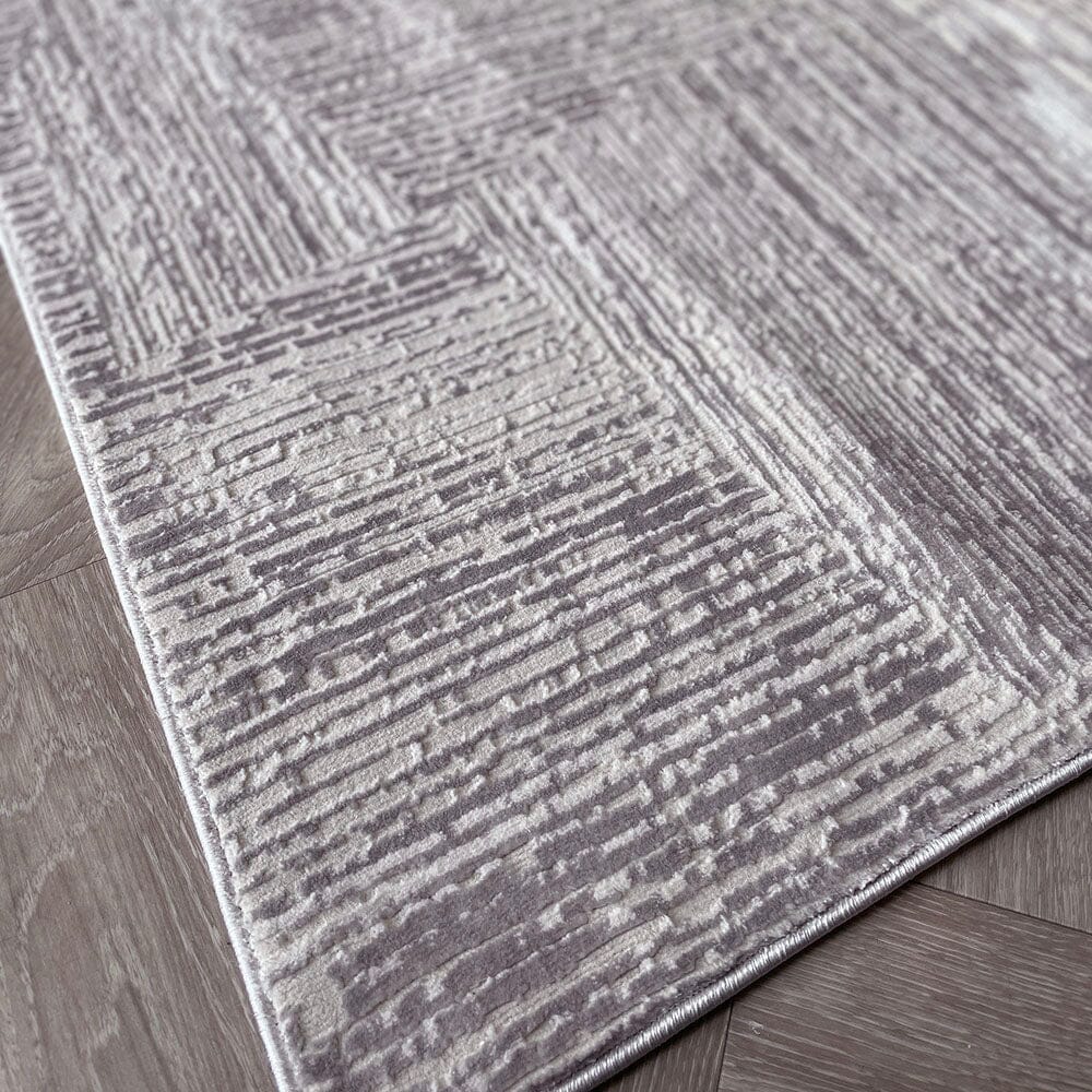 Alexis Silver & Grey Abstract Patterned Rug Textiles