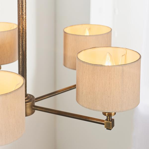Amayah Bronze Hammered Effect 5 Pendant Ceiling Light Lighting