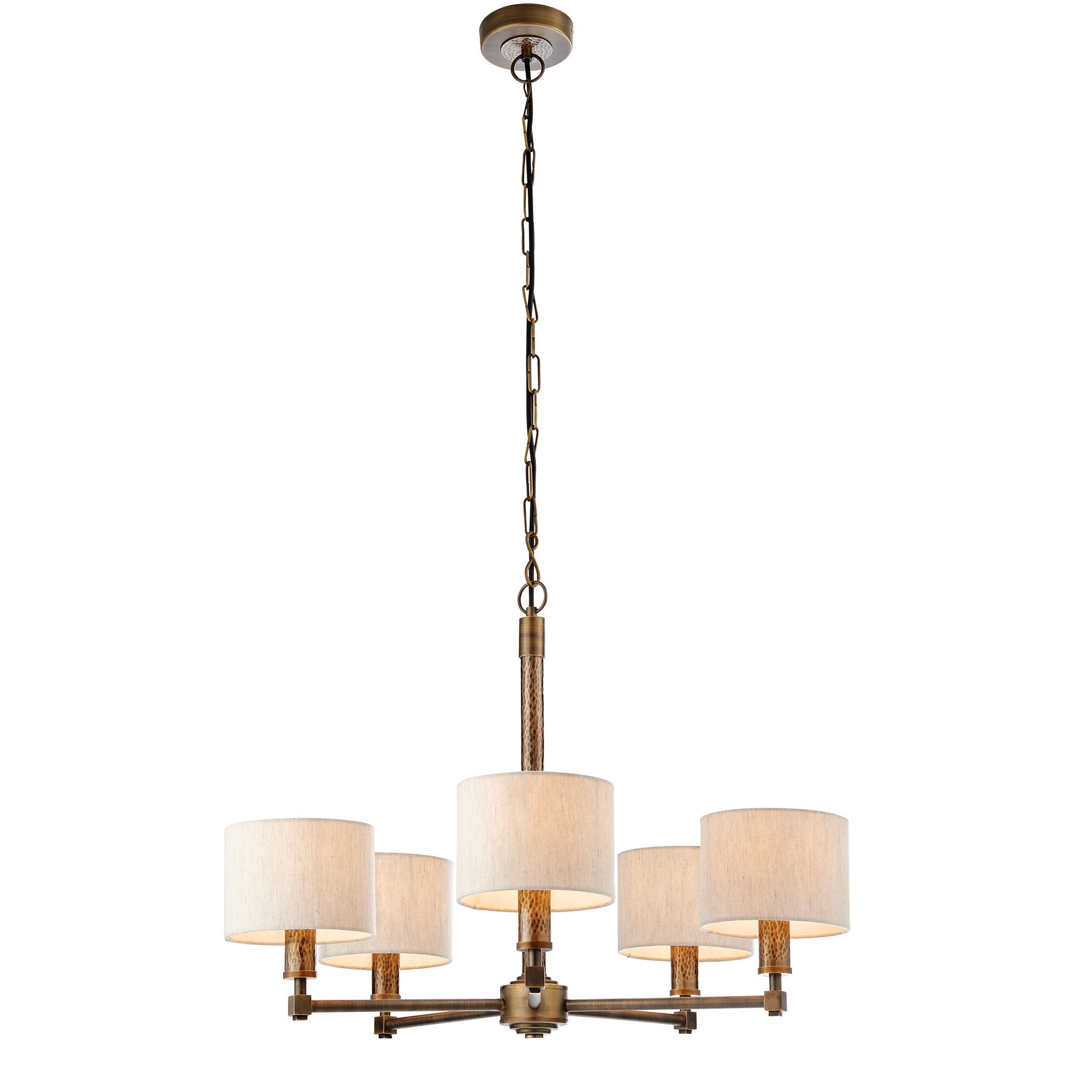 Amayah Bronze Hammered Effect 5 Pendant Ceiling Light Lighting